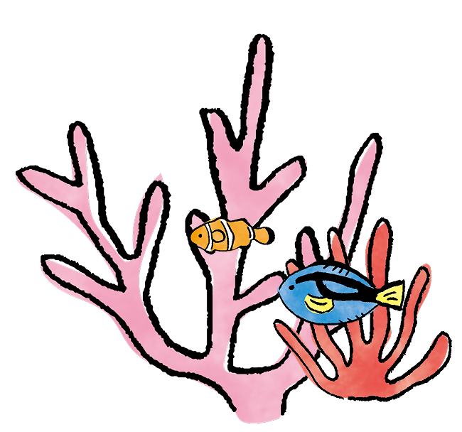 サンゴ礁と魚たちのイメージ