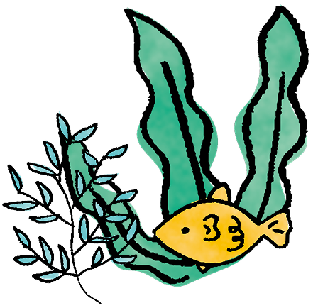 わかめと魚のイメージ